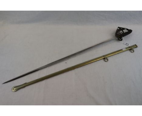 A 19th Century Light Infantry Officers Dress Sword And Scabbard With Slightly Curved Single Edge Blade By Henry Wilkinson Pal