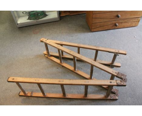 Waxed Pine Three Section Extendable Ladder