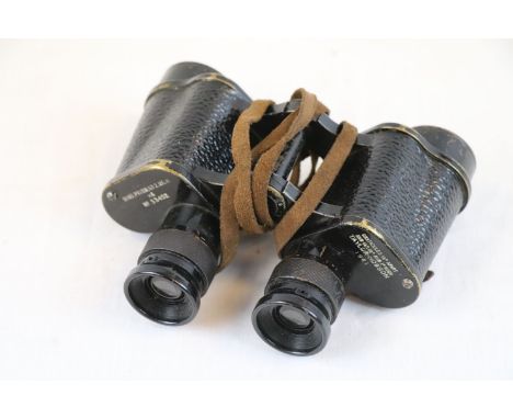 A British Army WW2 Set Of Bino Prism No.2 MK.II Binoculars Made By Taylor Hobson, Dated 1941 With The Broad Arrow.