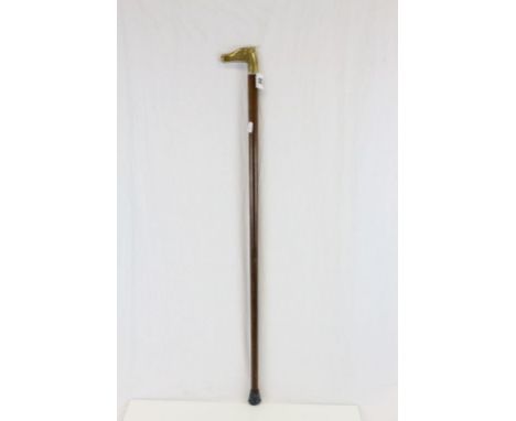 Wooden walking stick with Brass Horse head handle