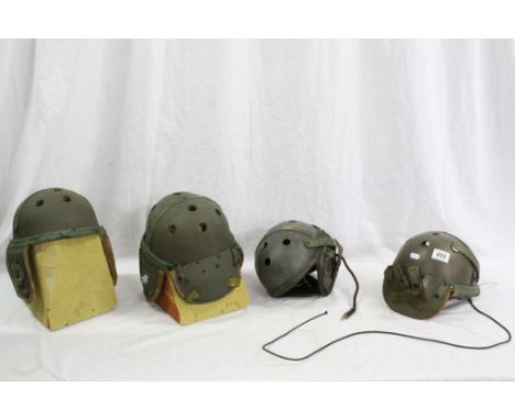 Film Props from the 2014 American War Movie ' Fury ' featuring Brad Pitt - Two Replica US Army Tank Helmets made from expande