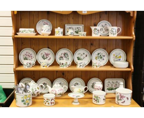 Large collection of Portmeirion kitchenware, mainly in "Botanical Garden" pattern to include; cutlery, teapot, mugs, bowls et