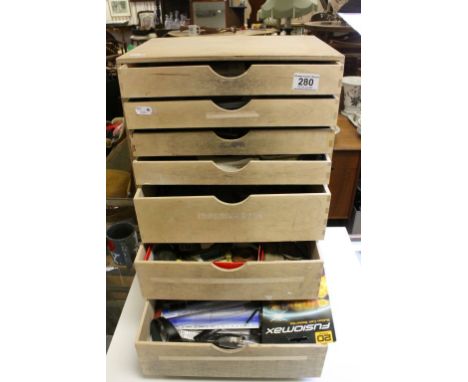 Watchmakers Drawers with Contents to include Straps, Tools, Winders, etc