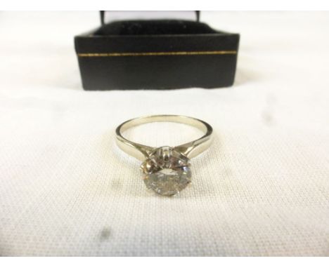 14ct White Gold Single Stone Brilliant Cut Diamond Ring of 1ct