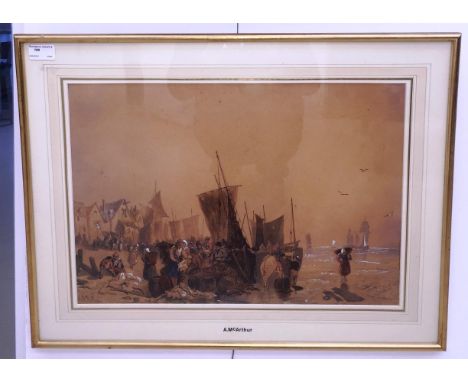 A 19th century seascape watercolour, signed 'A McArthur', 36 x 50 cm
