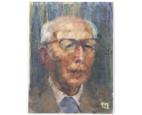 Constance B Nash (British 1921-2015)/The Old Gentleman/signed with Royal Society of Portrait Painters and RSPP labels verso/o