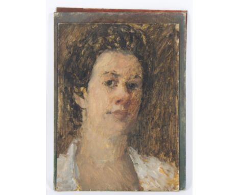 Constance B Nash (British 1921-2015)/Self Portrait with Still Life of Fruit verso/oil on board, 38cm x 28cm and/four others, 