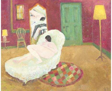 Attributed to Duffy Ayers (1915-2017)/Study of a Reclining Nude/oil on board, 51cm x 61cm/Provenance: from the Estate of Duff