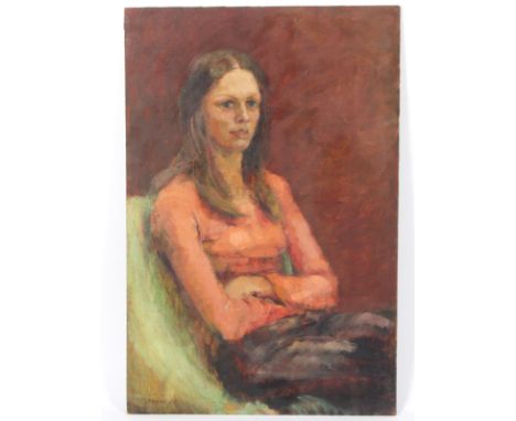 Constance B Nash (British 1921-2015)/Portrait of a Seated Girl/signed and dated '73/oil on board, 77cm x 51cm and/four other 