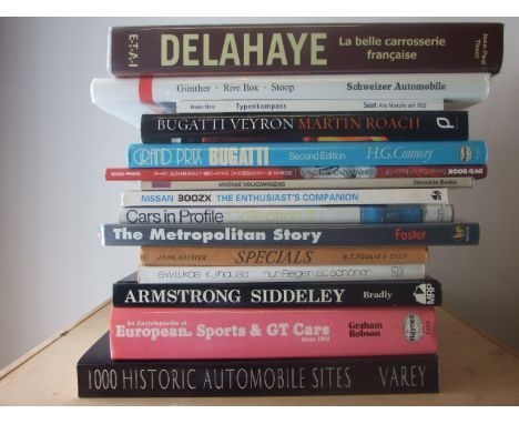 15 VARIOUS CAR BOOKS INC... 'DELAHAYE' BY TISSOT AND 'SCHWEIZER AUTOMOBILE' BY GUNTHER 