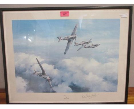 Robert Taylor - Hurricane - a signed print by the Pilot, Wing Commander R R Stanford-Tuck, a first edition print 1979 
