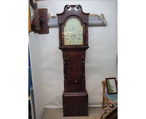 A Victorian Cornish mahogany longcase clock with a painted dial, subsidiary seconds and date, inscribed Truscott St Austell w