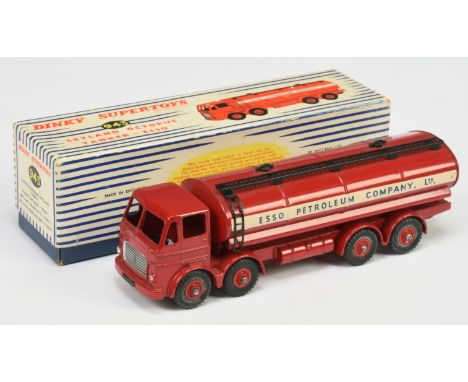 Dinky Toys 943 Leyland Octopus Tanker "Esso Petroleum Company Ltd" - Red including supertoy hubs, silver trim and black metal