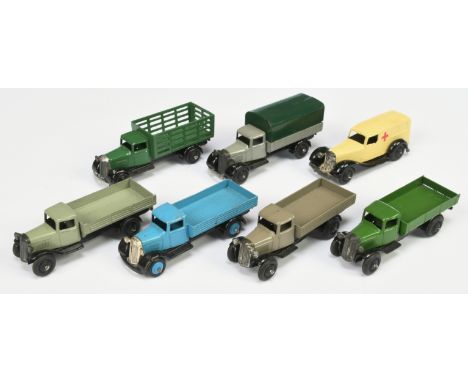 Dinky Toys Unboxed Group Of 7 To Include&nbsp; - (1) 25 Series -Market Gardners Truck - Green, (2) 25&nbsp; Series Open Wagon