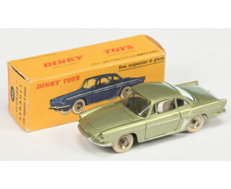 French Dinky Toys 543 Renault Floride - Metallic light green, silver trim, Chrome concave hubs with white tyres - Excellent P