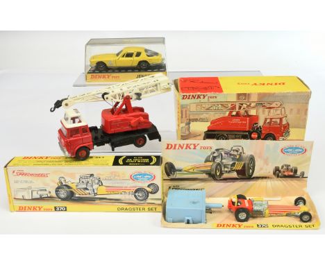 Dinky Toys A Group Of 3 - (1) 188 Jensen Ff - Yellow, black interior, cast hubs, (2) 370 Dragster&nbsp; with light blue Launc