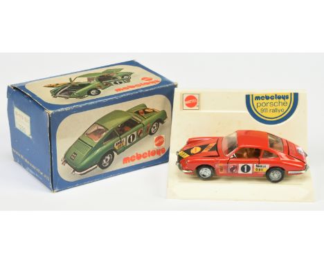 Mebetoys (Mattel) A78 Porsche 911 Rally Car - Red body, tan interior, cast hubs - Excellent overall in a Good to good Plus bo