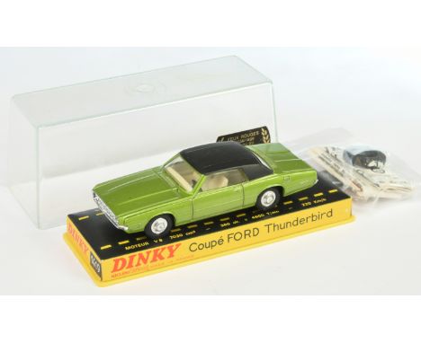 French Dinky Toys 1419 Ford Thunderbird Coupe - Metallic green with harder to find black roof, chrome trim and hubs - This ba