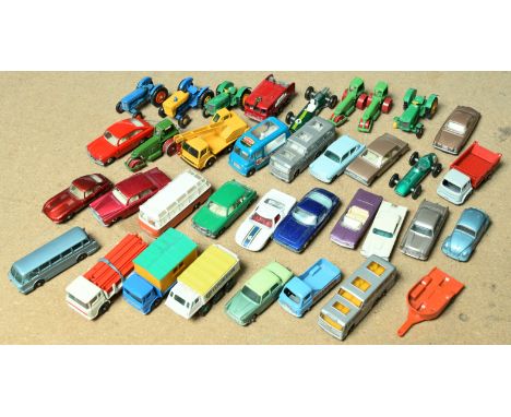 Matchbox Regular wheels Group Of 36 Unboxed To Include - 7b Ford Anglia - Blue, 28c Jaguar Mark X - Metallic Light brown, 66c