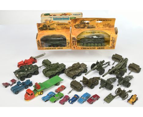Crescent Toys Group Of 3 Boxed Military and Scammell Low-Loader - conditions are Fair to Excellent in Fair boxes Plus a group
