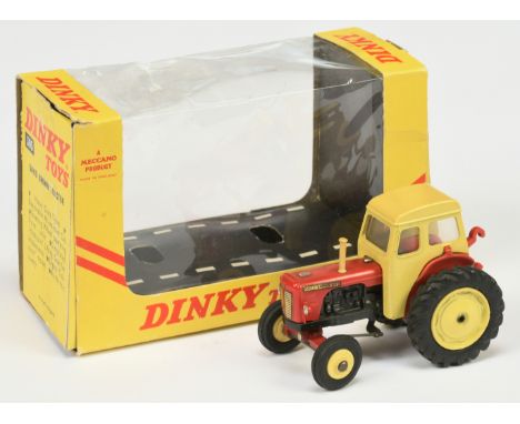 Dinky Toys 305 David Brown 990 Tractor - Red body, yellow cab and hubs - Good Plus bright example in a Good to good plus yell