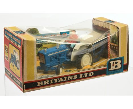 Britains 9527 Ford 5000 Tractor - Blue, Pale grey, including detectable cab, with figure driver - Excellent (requires very li