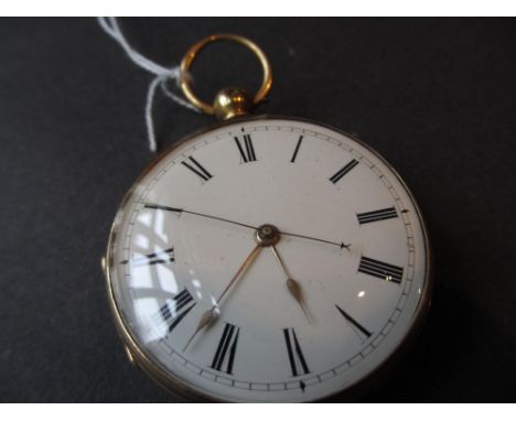 18ct Gold cased open face key wind pocket watch by Thomas Blundell, George Street, Liverpool, No. 1201, the enamel dial with 
