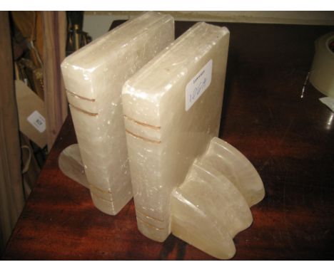 Pair of alabaster Art Deco style bookends