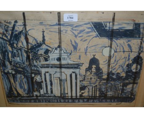 Francis Holtman, Limited Edition print, No. 5 of 7, architectural studies together with a David Shepherd signed print of elep