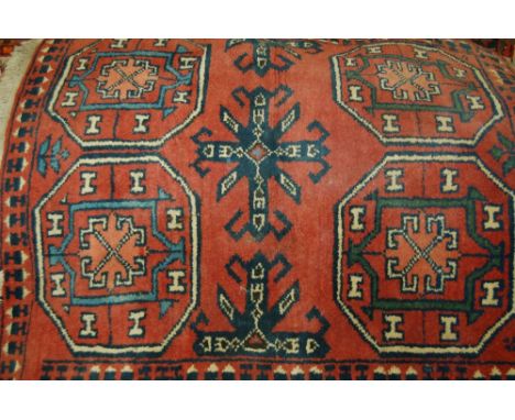 Small Indo Persian rug of Afghan design together with a machine woven tapestry wall hanging