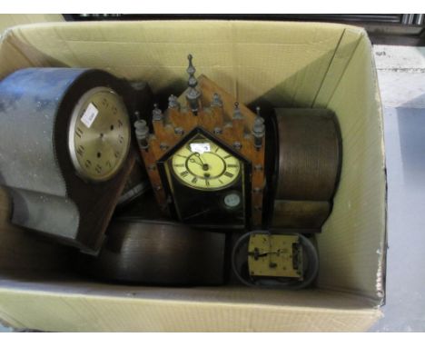 19th Century Continental mantel clock together with a quantity of various other mantel clocks and movements etc