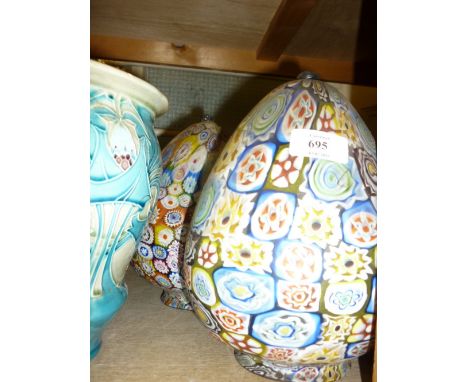 Pair of glass millefiori lamp shades