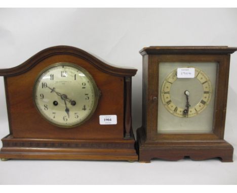 Mid 20th Century dome shaped mantel clock together with another