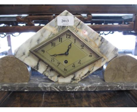 Art Deco marble cased single train mantel clock (a/f)
