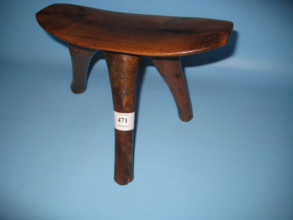 African native carved three legged stool