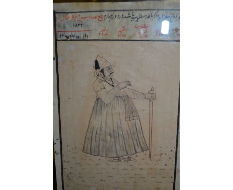 Two Indo Persian paintings, portrait of a gentleman and study of horsemen in a landscape
