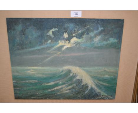 Jan Claessens, signed oil, seascape with storm clouds above 13ins x 16.5ins CONDITION REPORT Good condition