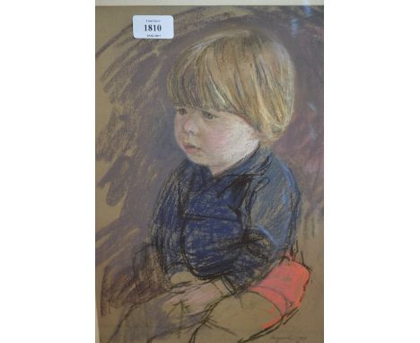 Alfred Heyworth, pastel portrait of Harry Fleming, signed and dated 1969, 15ins x 10ins, gilt framed