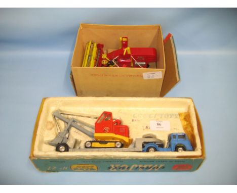 Corgi Major die-cast model of a machinery carrier with Bedford tractor unit and Priestman cub shovel, No. 27 in original box 