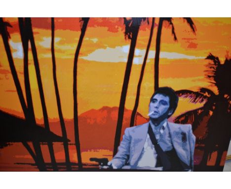 George Ioannou and Darren Johnson, signed print on canvas, cockroaches from Scarface series together with another Scarface pr