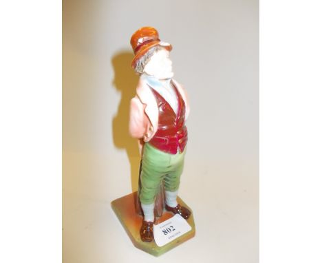 Royal Worcester porcelain figure of a man wearing a hat and tail coat (chip to hat rim)