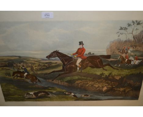 19th Century coloured engraving, ' Full Cry ' after Shayer, pair of framed French fashion prints, unframed print, ' Rose, Sha