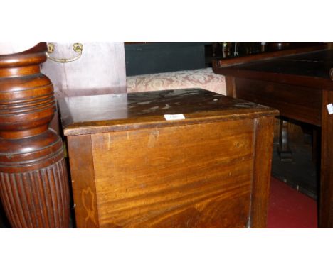 19th Century mahogany box commode on turned supports