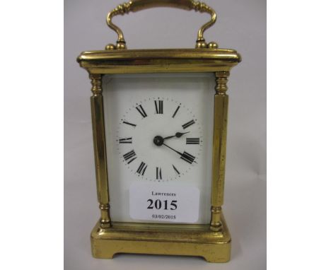Early 20th Century gilt brass carriage clock, the enamel dial with Roman numerals CONDITION REPORT The clock does not work, i