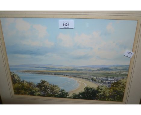 Watercolour, coastal scene, signed Trevor, a watercolour, seascape and another, harbour scene, signed Goodwin