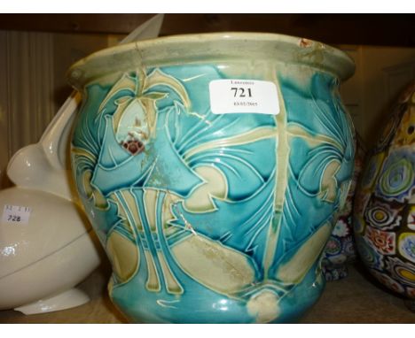 Minton Secessionist jardiniere of Art Nouveau design (badly damaged and re-constructed)