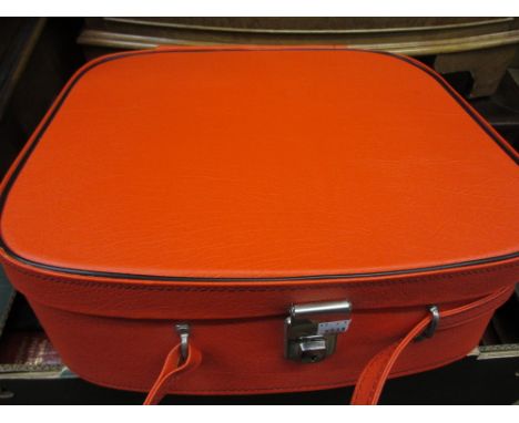 Red vanity case containing a quantity of designer ties, scarves etc including: Burberry, Christian Dior and Liberty CONDITION
