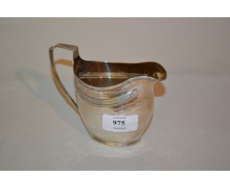 George III London silver engraved helmet shaped cream jug
