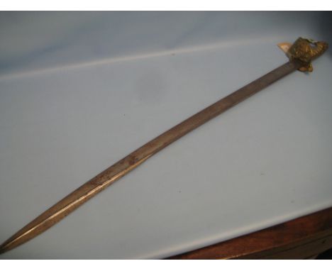 1827 Pattern Royal Navy sword with broad pipe back blade (no scabbard)