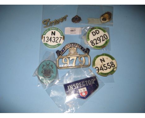 Quantity of vintage bus badges etc.